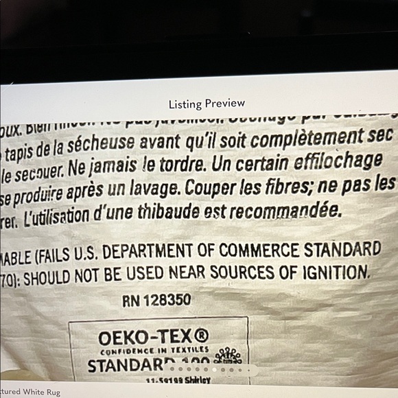 Textured White Area Rug - Picture 8 of 8